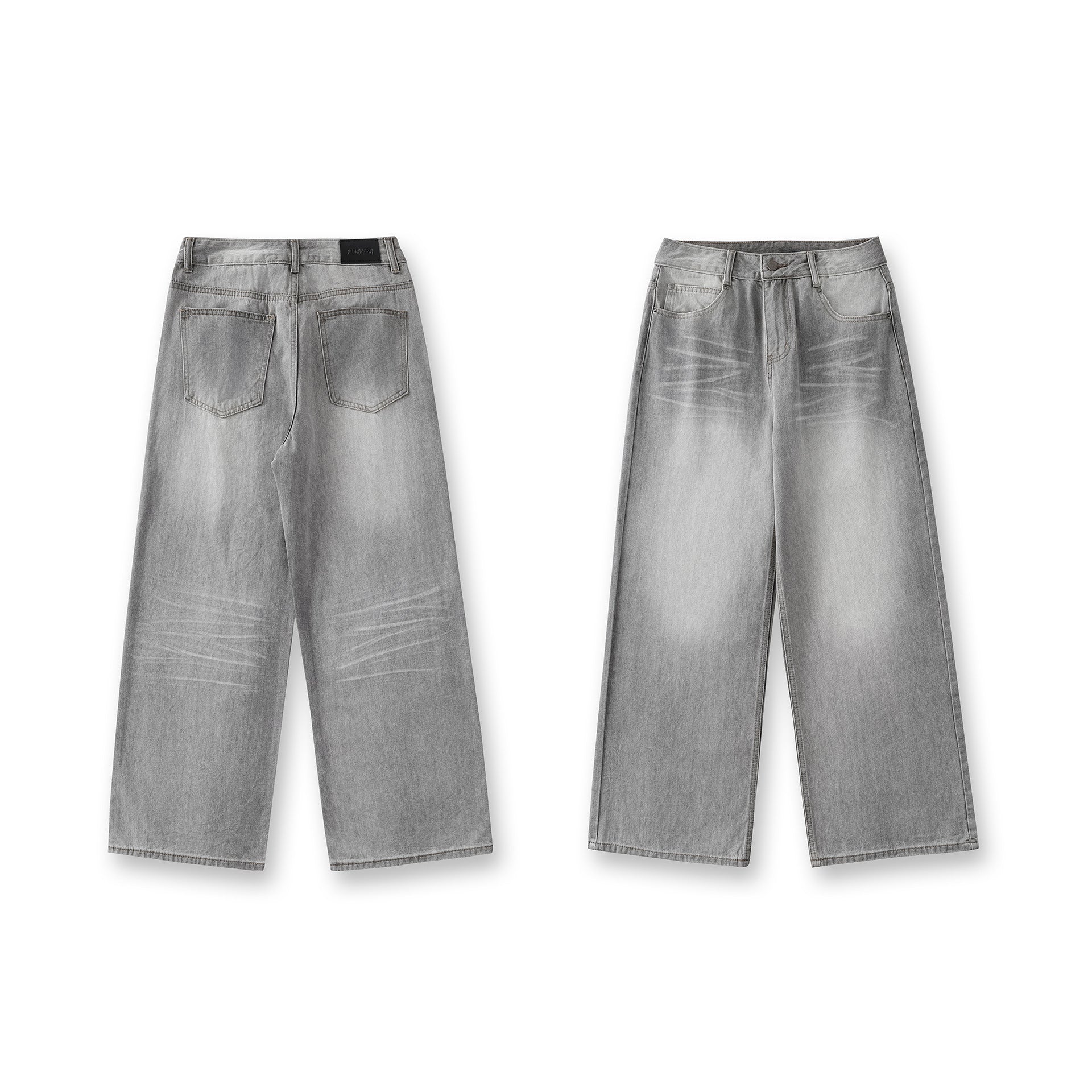 Street Style High-Street Personalized Washed Denim Long Pants