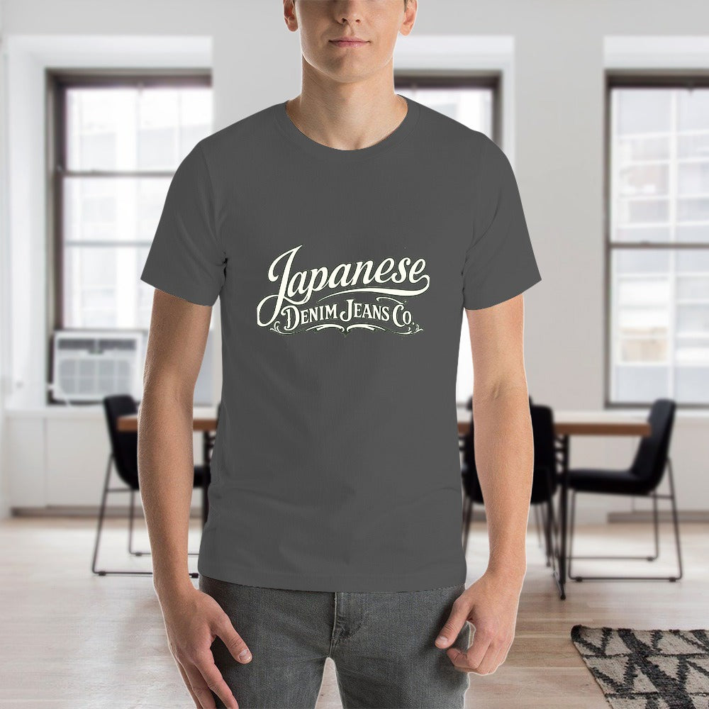 Japanese Denim Jeans Co. Men's Short Sleeve Cotton T-Shirt - Dark Gray