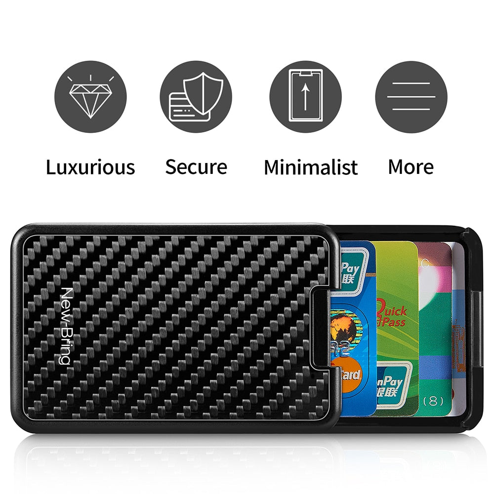 Slide Wallet RFID Blocking - Carbon Fiber Card Holder