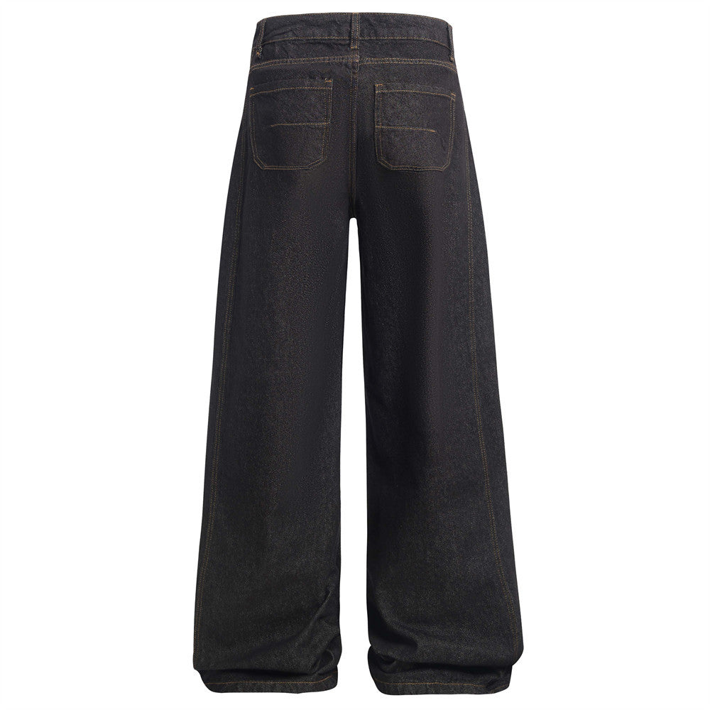 American High Street Design Denim Wide Leg Long Pants