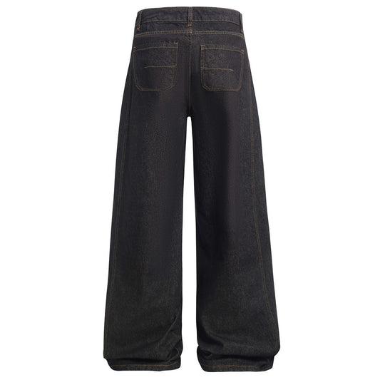 American High Street Design Denim Wide Leg Long Pants