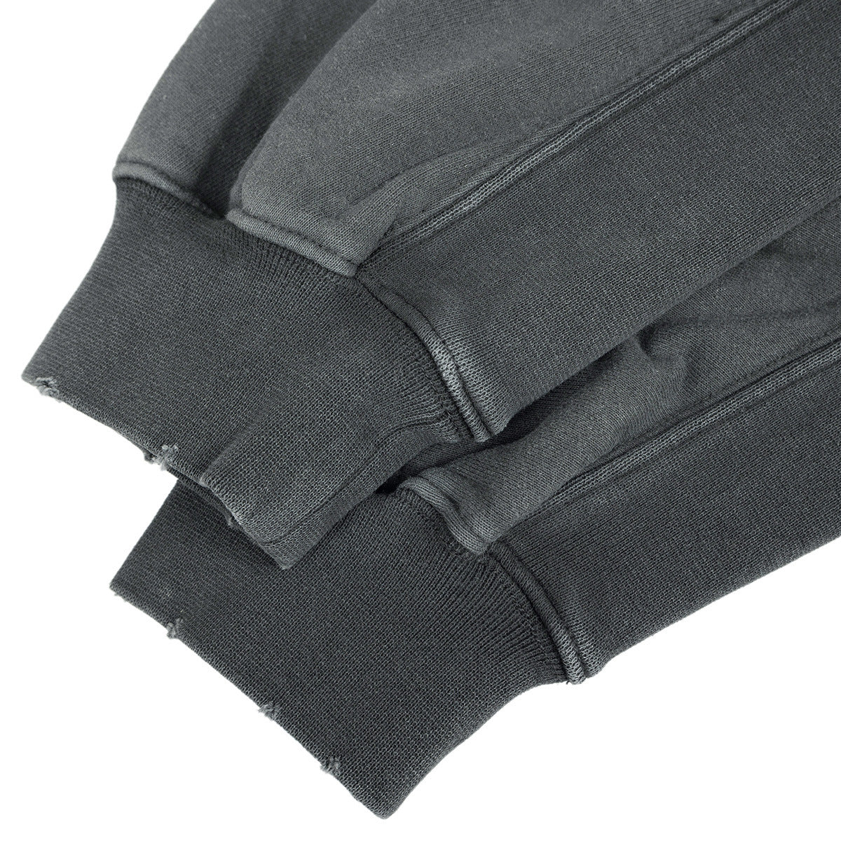 Distressed Ripped Fleece Lined Crewneck Sweatshirt