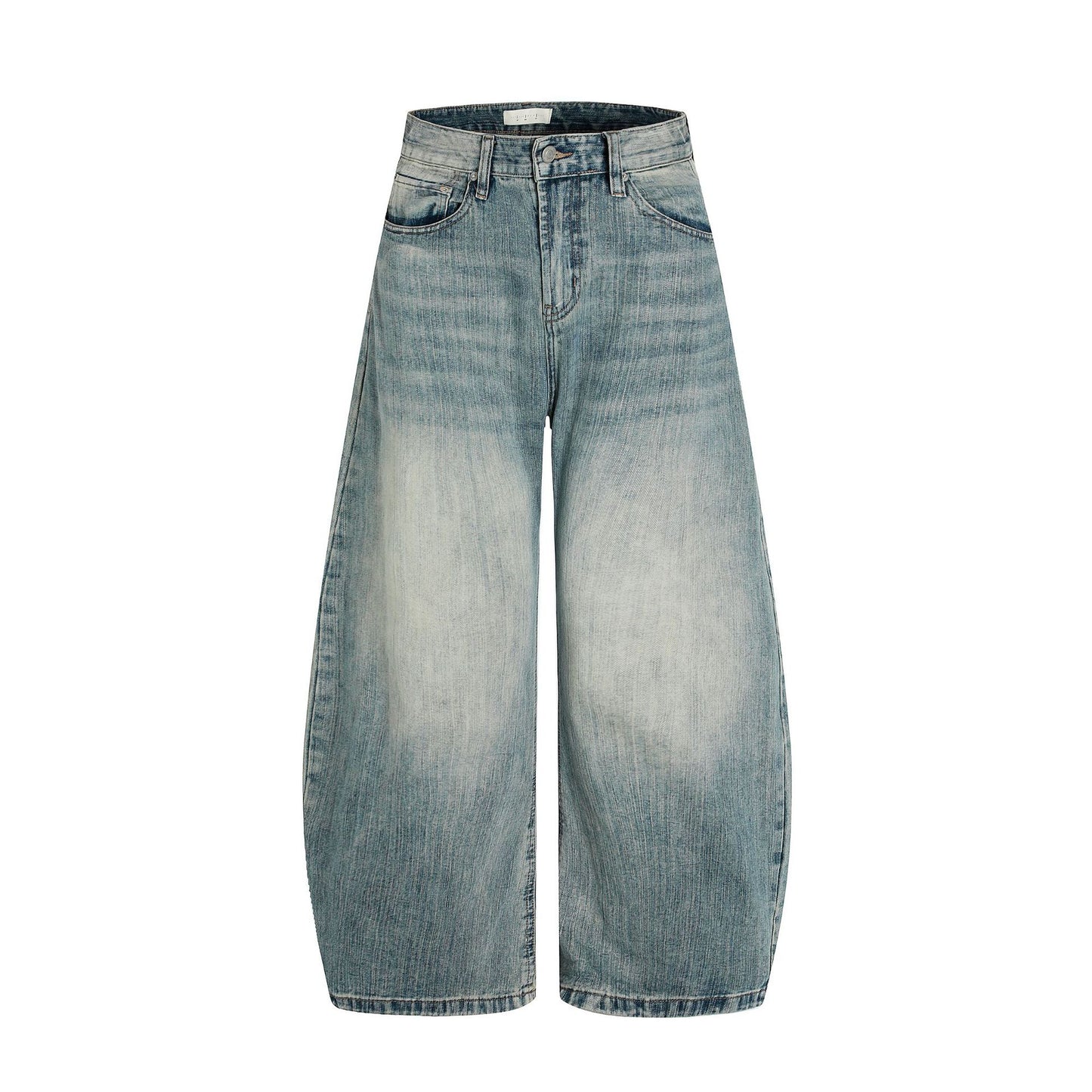 Texture Tapered Denim Pants Cleanfit Retro Wide Leg Slim Fit Loose Straight Long Pants