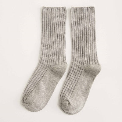 Striped Cotton Socks Retro Style