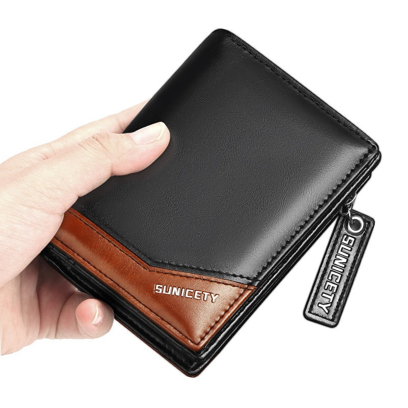 Leather Multi-Function Zipper Wallet - RFID