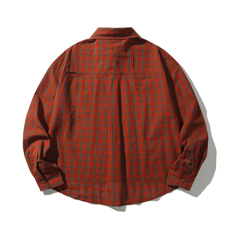 Vintage Plaid Shirt for Men - Korean Style
