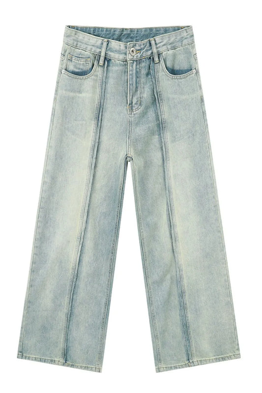 Premium Wide Leg Jeans with Pockets - Japanese Denim