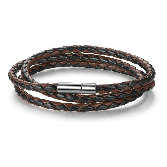 Men's Trendy Leather Bracelet with Magnet Clasp