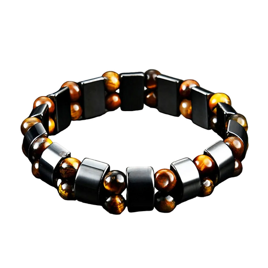 Double Hematite Tiger's Eye Bracelet