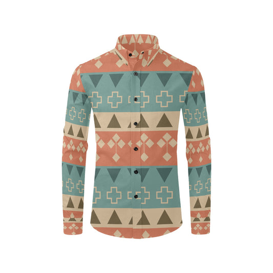 Aztec Design Men's All Over Print Long Sleeve Shirt
