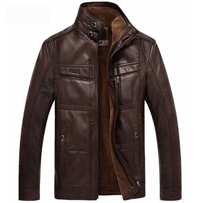 Mountainskin Leather Jacket for Men - High Quality Business Winter Faux Fur Jacket