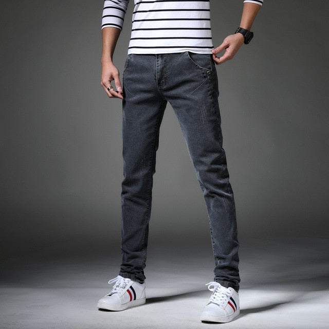 Distressed High-Quality Denim Skinny Jeans for Men