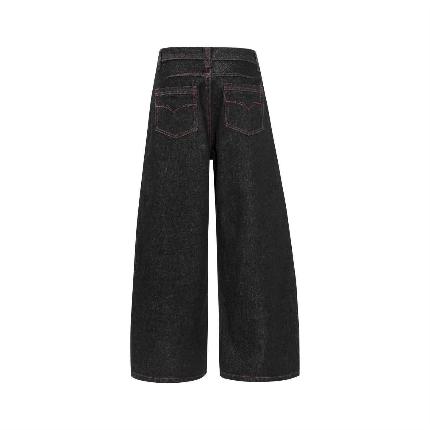 Luxury High-Waisted Deconstructed Denim Pants with Buttons