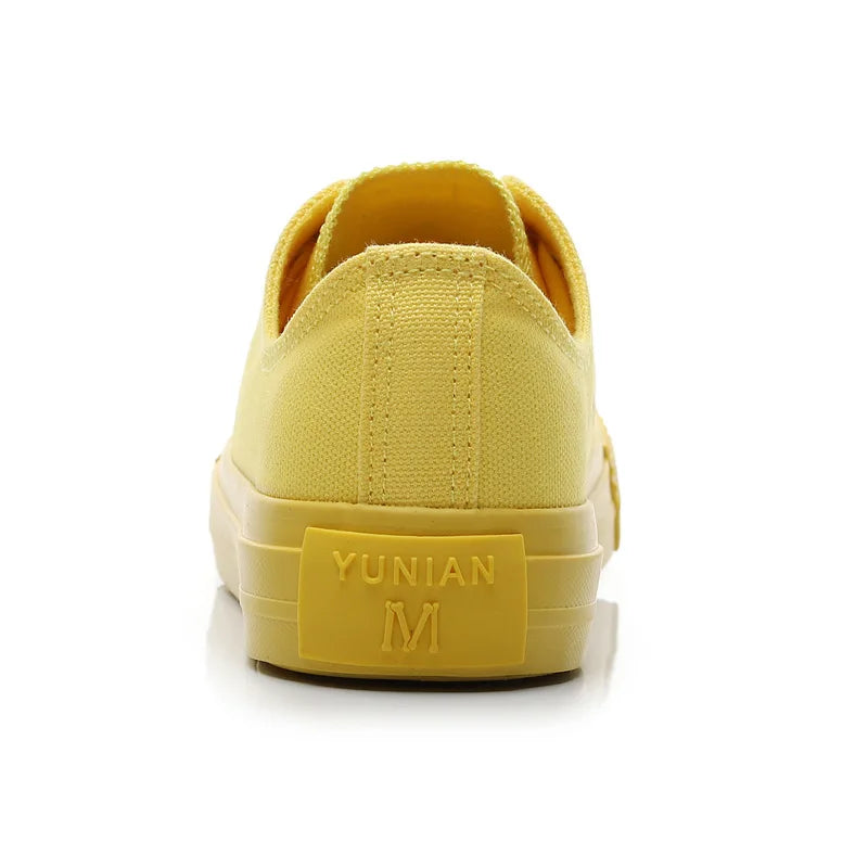 Unisex Solid Color Low Top Canvas Sneakers