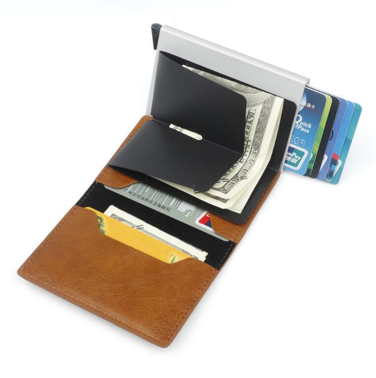 Men's Metal Card Holder - RFID Aluminum Alloy and Leather