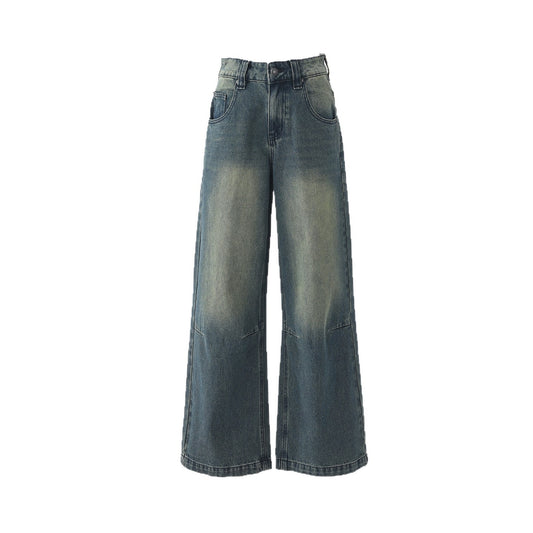 Retro Loose Denim Pants for Women - High Waist Wide Leg Trendy Jeans