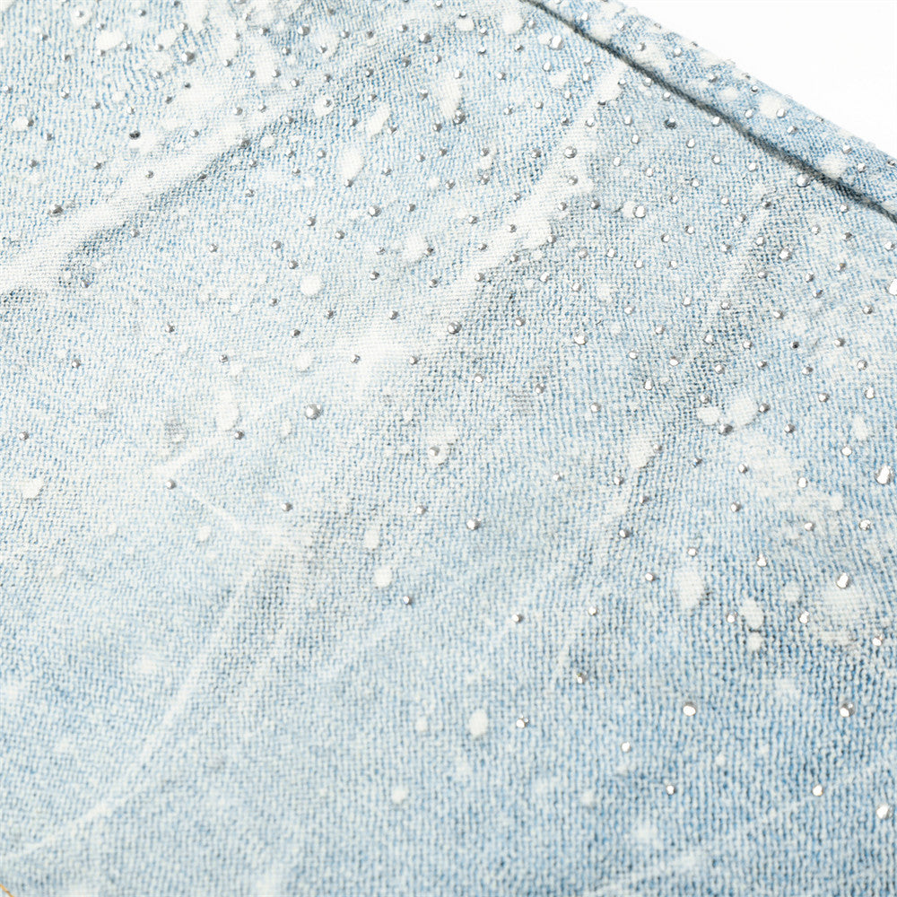 Wash Gradient Curved Denim Jeans