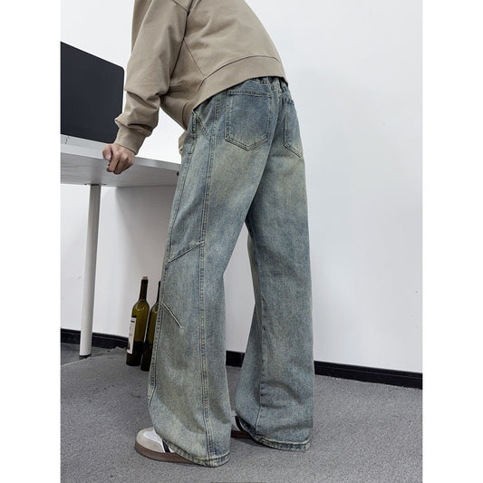 Retro Deconstructed Denim Pants — Catwhisker Washed Finish