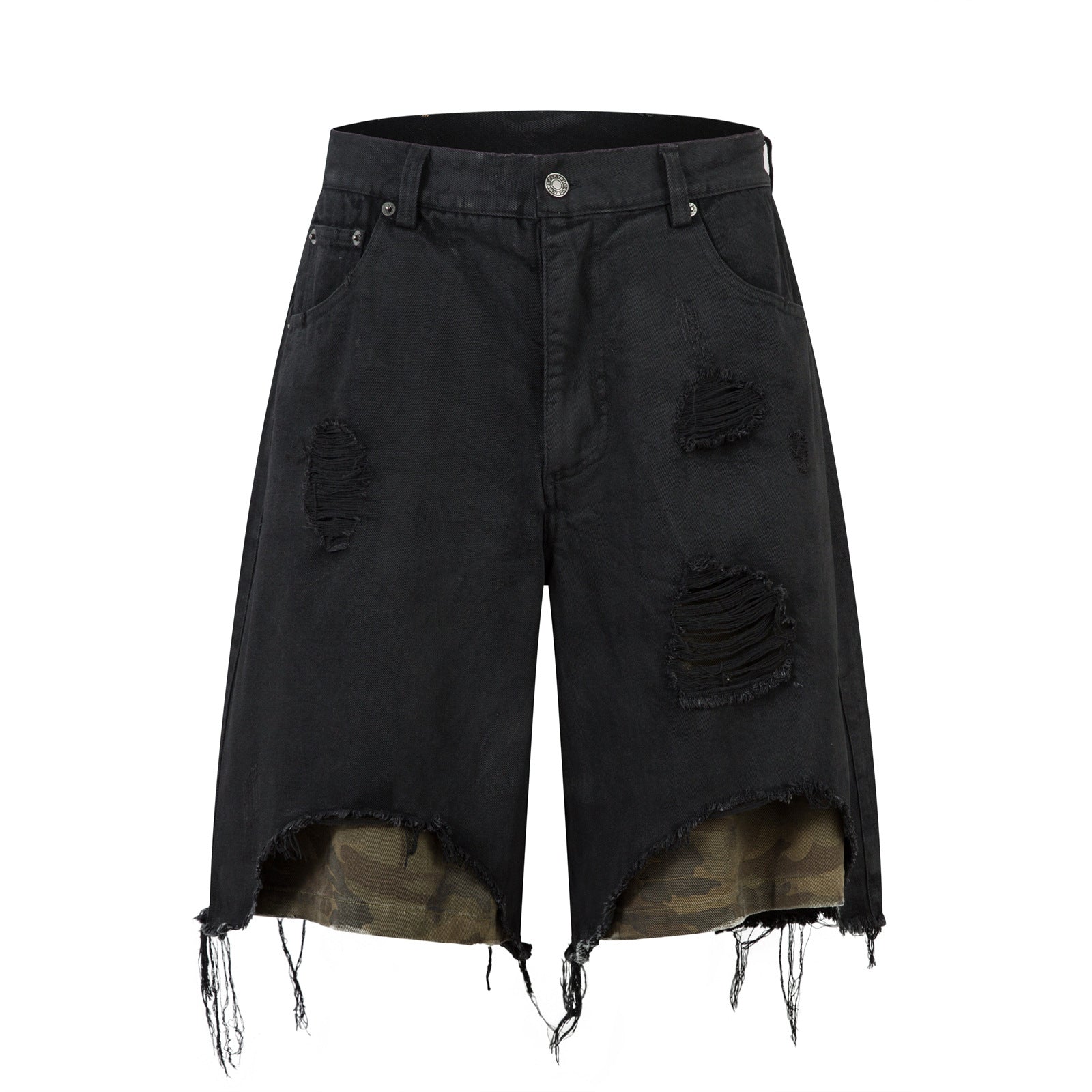 Men's Retro Distressed Wide Leg Denim Pants