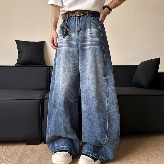 Bent Knife Cowboy Men's Wide Leg Casual Loose Relaxation Pants
