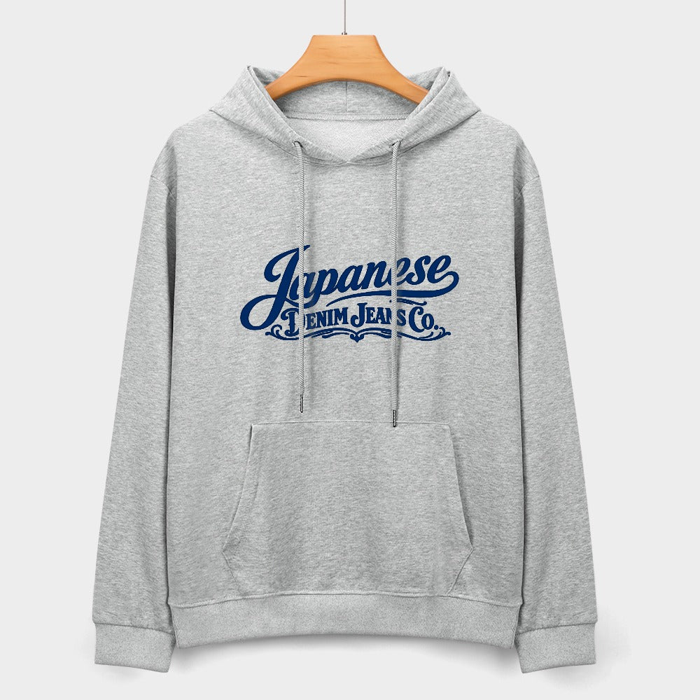 Japanese Denim Jeans Co Pure Cotton Hoodie - Light Gray