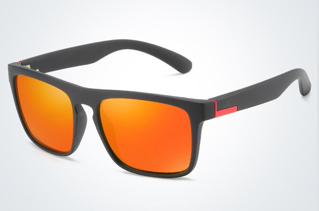 Polarized Men Sunglasses Vintage Square Driver Shades With Mirrored Lenses