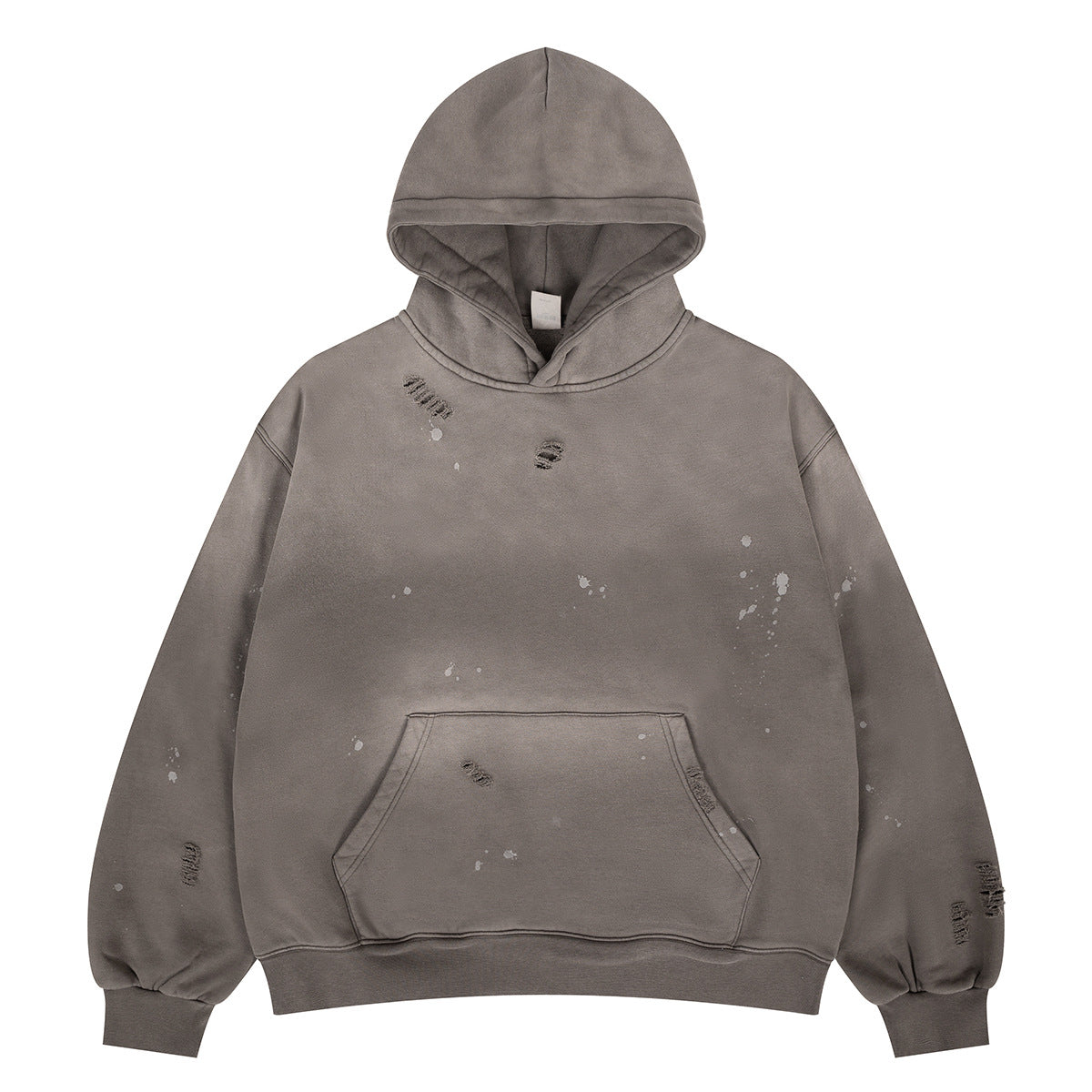 Splatter Distressed Gradient Spray Monkey Hoodie Sweatshirt