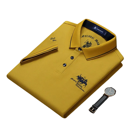 Business Casual Short Sleeved Polo Shirt for Men
