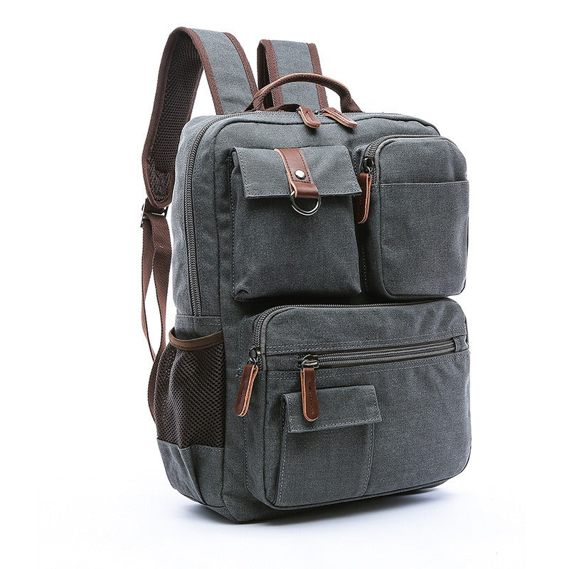 Waxed Canvas Rolling Backpack 20 To 35L Capacity For Daily Commutes