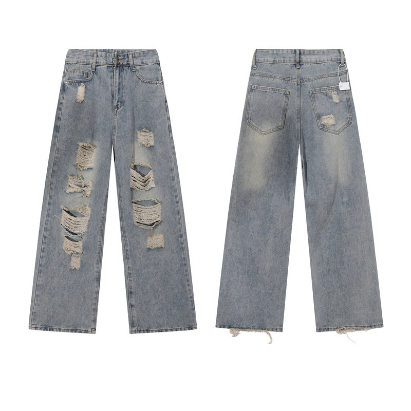 Unisex High Street Cool Straight Loose Wide Leg Trousers