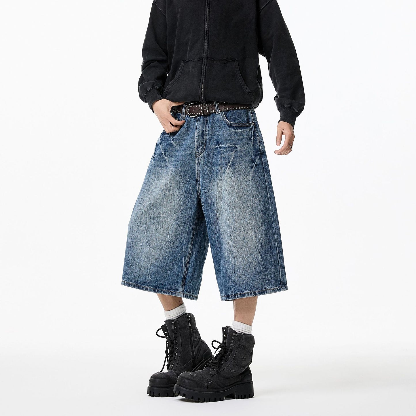 Summer Loose Straight Leg Denim Shorts