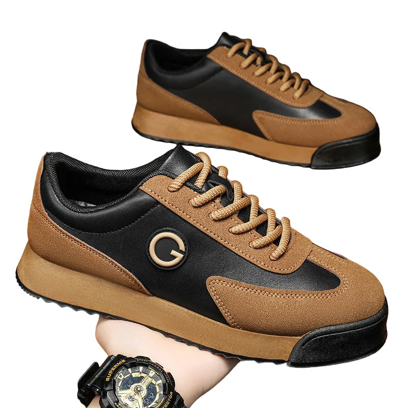 Men's Casual Flat Shoes with Waterproof Thick Sole and Height Increase