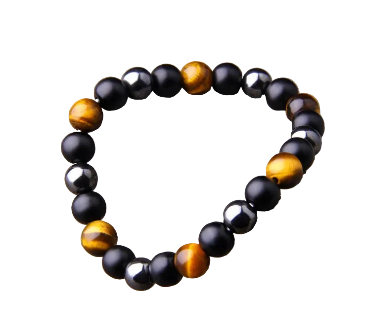 Tiger's Eye Obsidian Hematite Elastic Bracelet