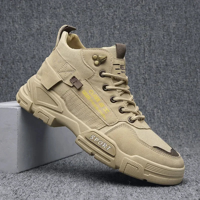 Men's Work Boots - Dirt Resistant, Anti-Slip, Thick Sole Outdoor Hiking and Snow Boots