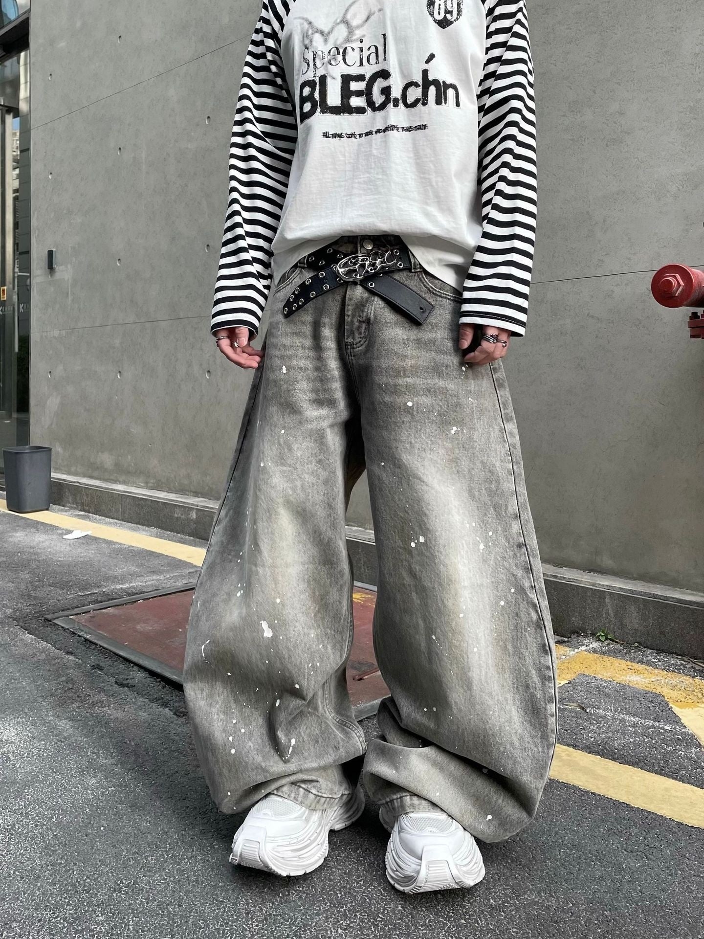 Splash Ink Washed Denim Jeans