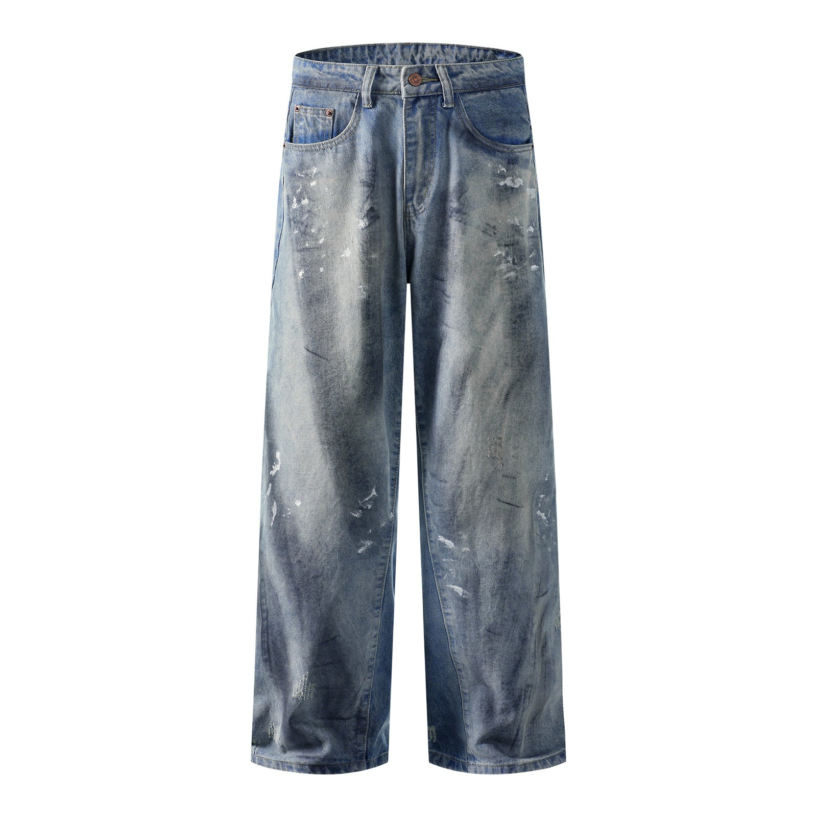 Washed Distressed Design Denim Pants for Men