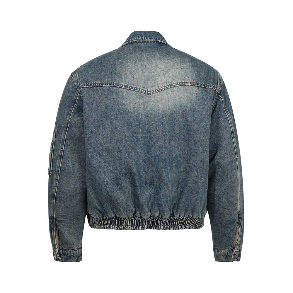 Men's Faded Cotton Denim Coat