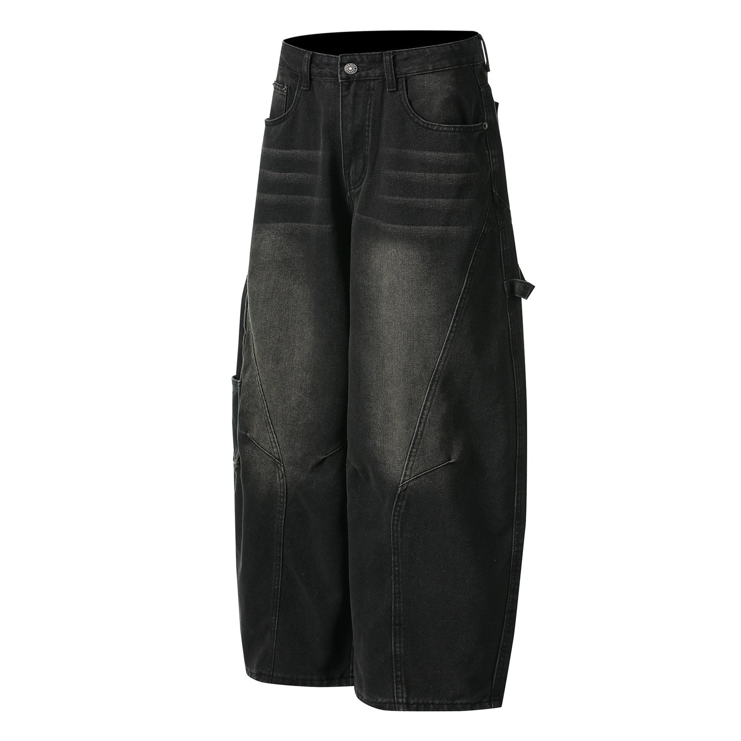 Men's Patchwork Design Straight Leg Wide Leg Jeans