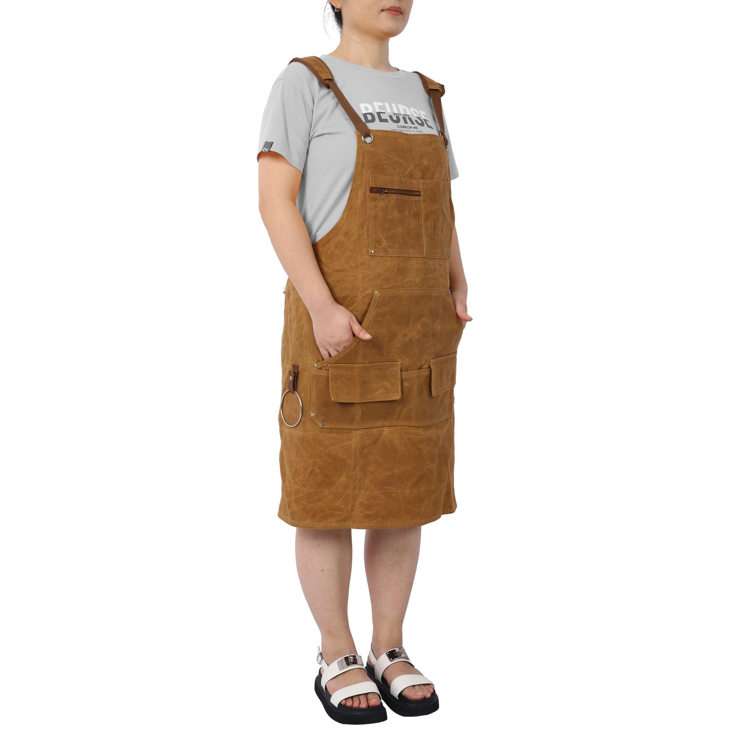 Long Heavy Duty Waxed Canvas Tool Apron