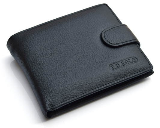 Men's Genuine Cow Leather Wallet with Coin Pocket - Premium Leather Money Bag