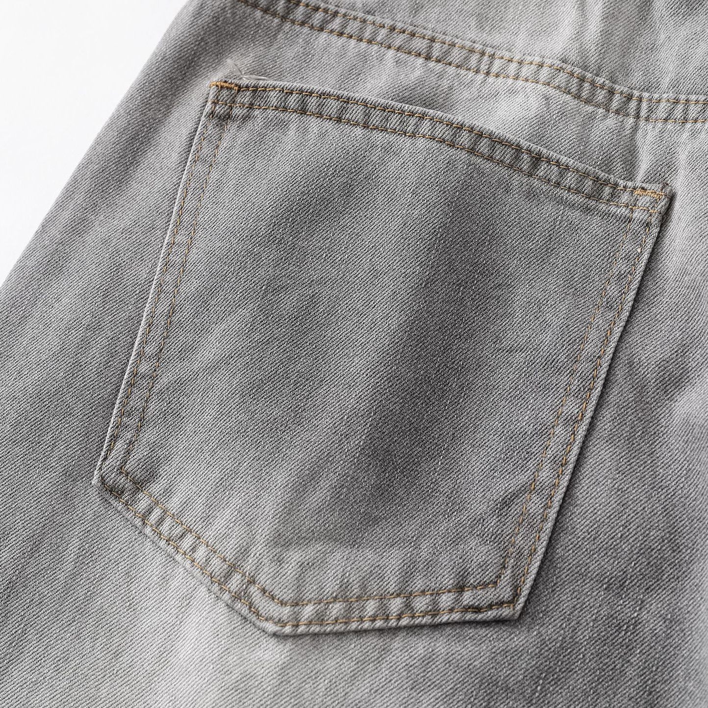 Washed Denim Long Pants