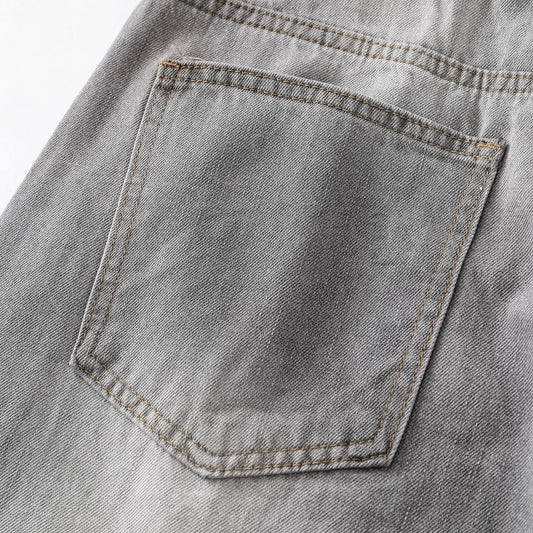 Washed Denim Long Pants