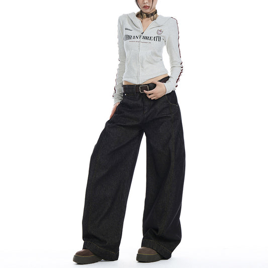 Women's Wide-Leg Straight Loose Denim Pants
