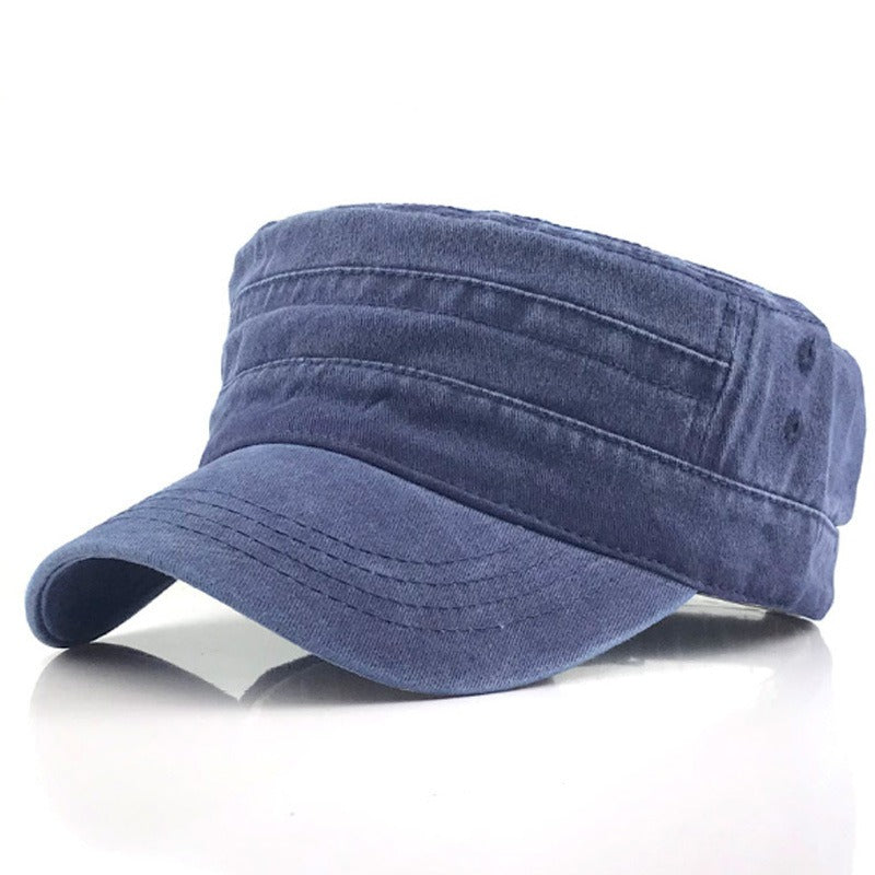 Flat Top Hat - Solid Color Washed Cotton Duckbill Hat for Men and Women