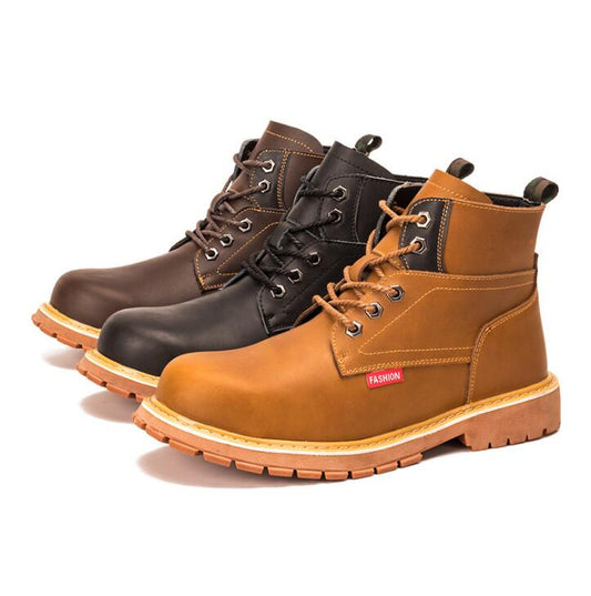 Men's Casual Winter Work Safety Boots - Classic Combat Ankle Boots