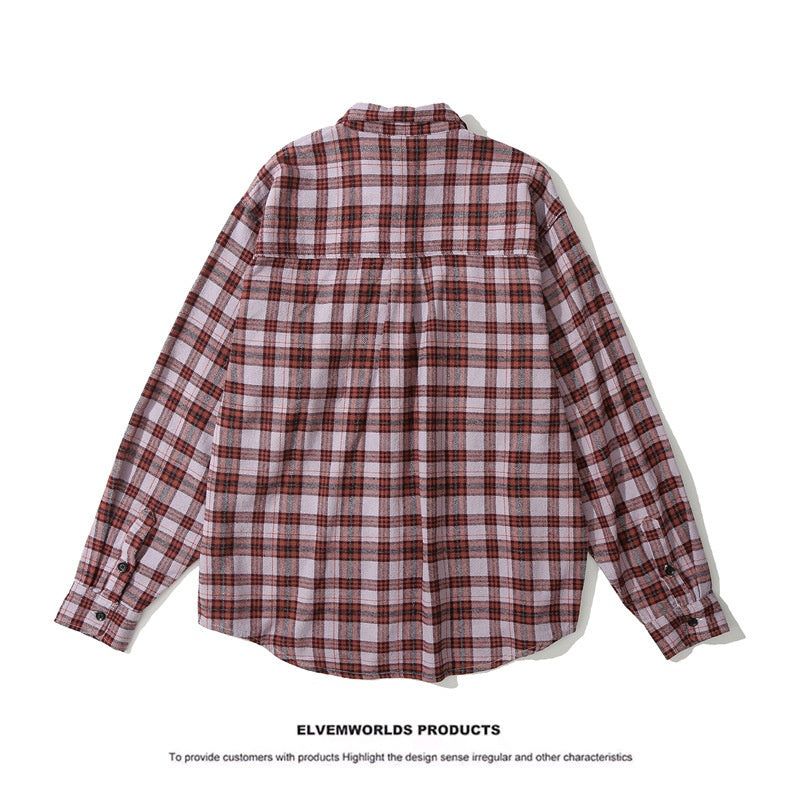 Loose Wide Checkered Unisex Shirt for Men and Women