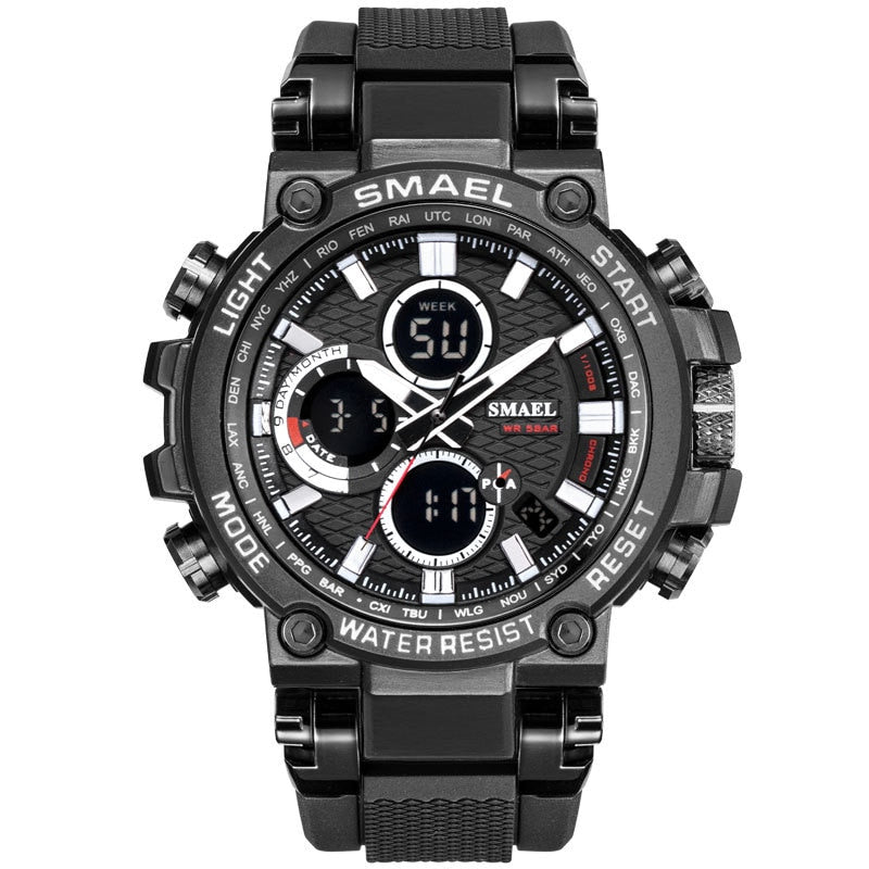 Men's Sport Watches - Digital Double Time Chronograph - LED Display
