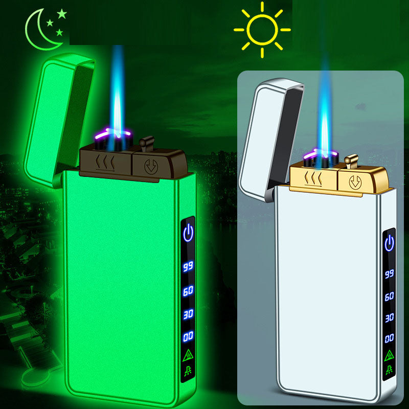 Gas-Electric Triple-Flame Metal Windproof Rechargeable Lighter