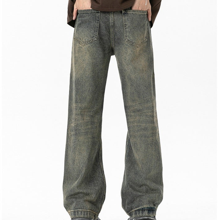 Men's Summer Cleanfit Distressed Washed Micro Flared Denim Pants