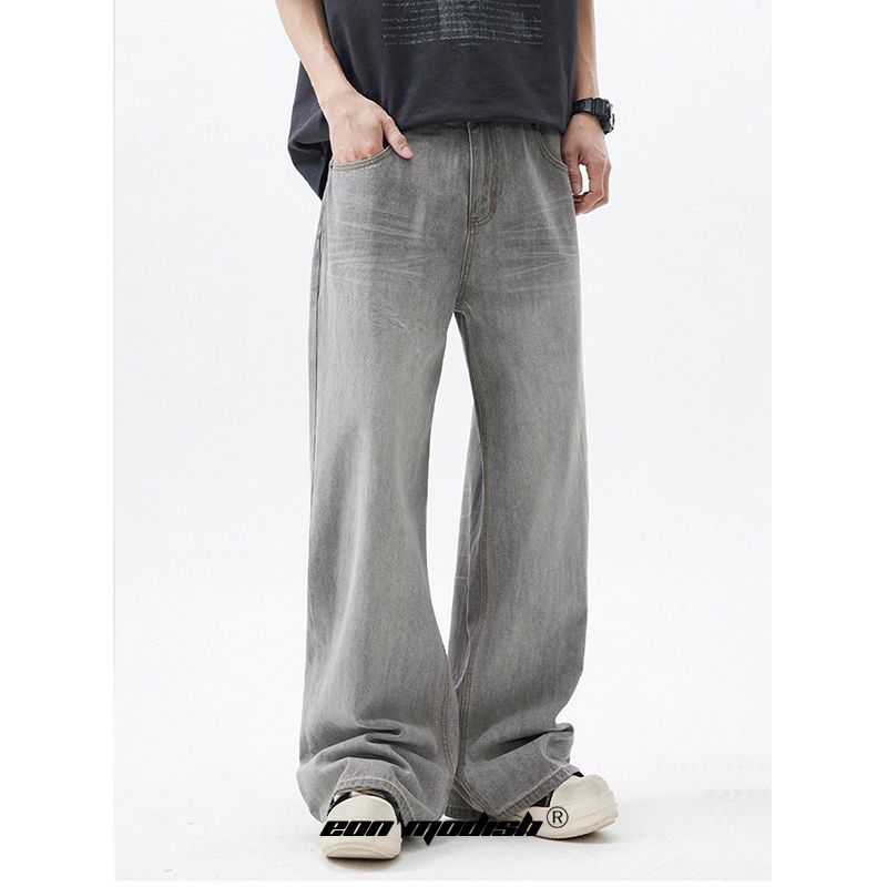 Washed Denim Long Pants